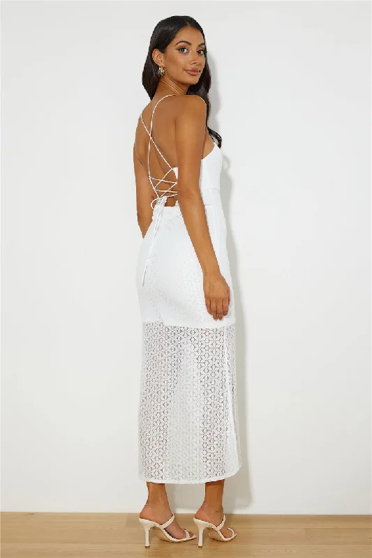 Daisy Bloom Maxi Dress White