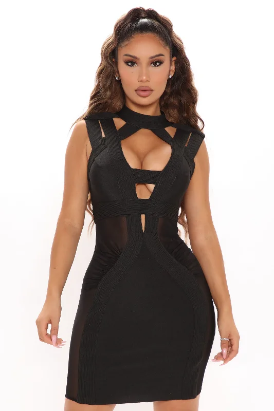 Desiree Bandage Mini Dress - Black