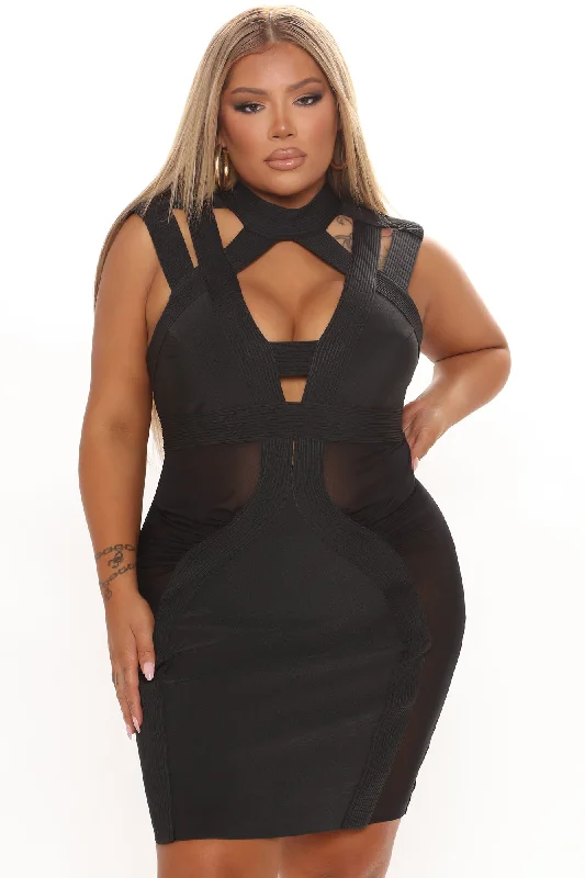 Desiree Bandage Mini Dress - Black