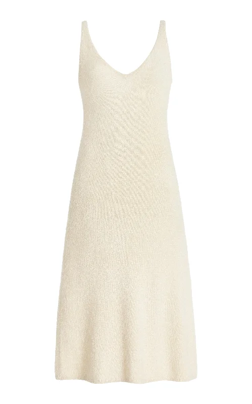 Downs Knit Dress in Ivory Silk Cashmere