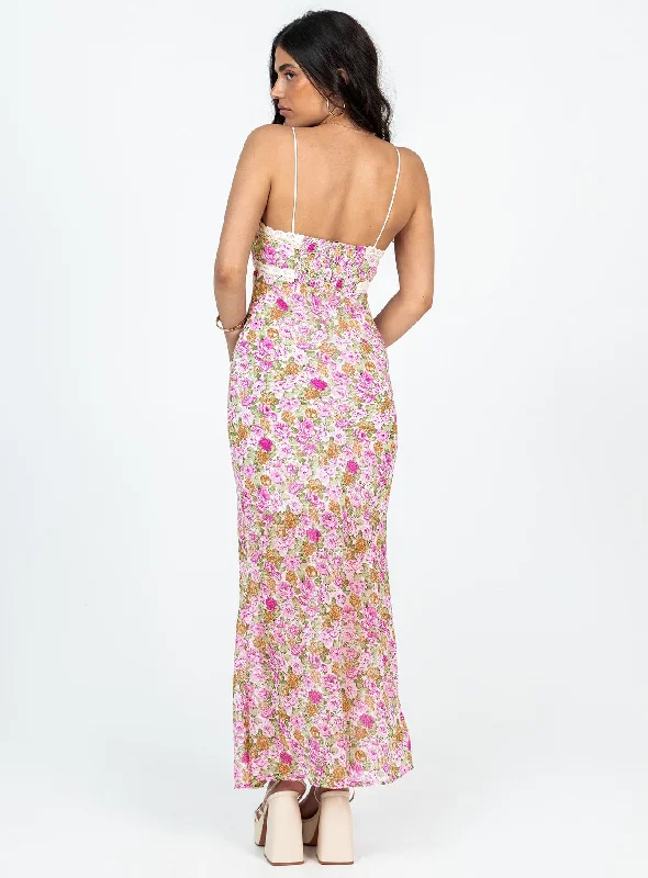 Emily Maxi Dress Pink Floral Petite