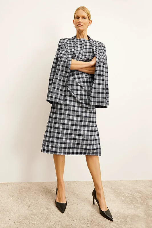 Jeannine Dress - Knit Suiting :: Checkmate