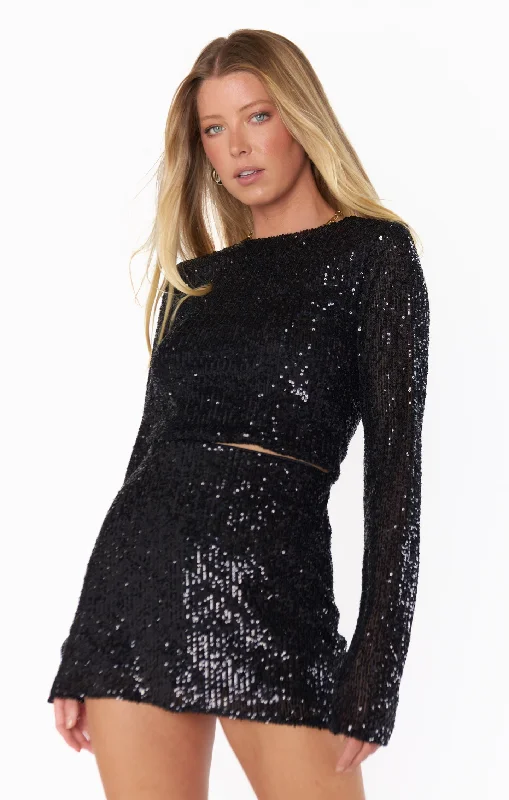 Last Call Top ~ Midnight Glitz Sequins