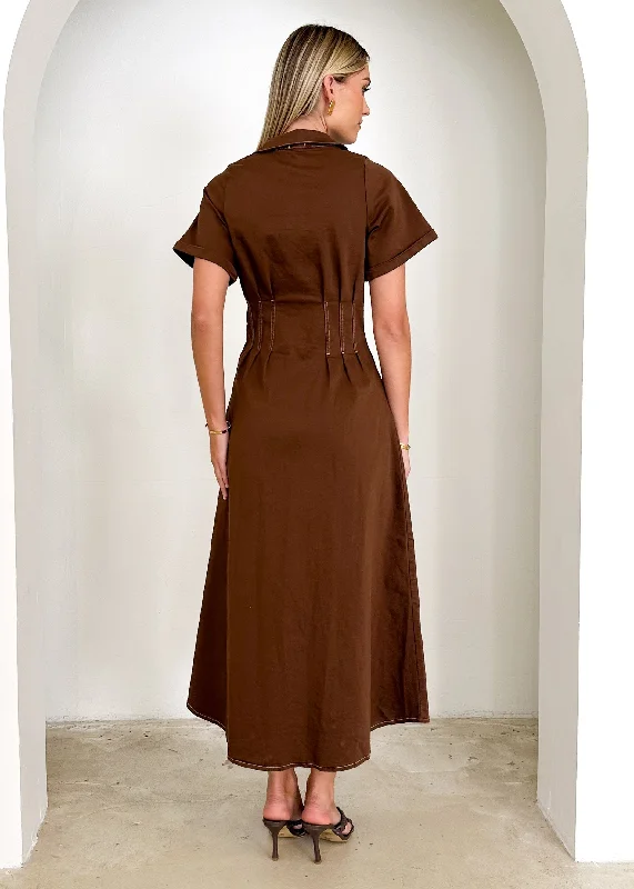 Lesma Maxi Dress - Brown