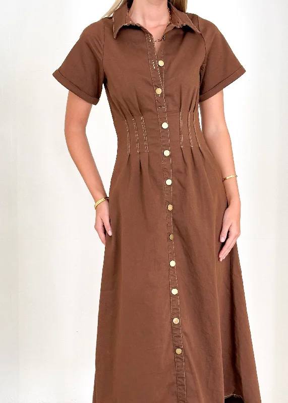 Lesma Maxi Dress - Brown