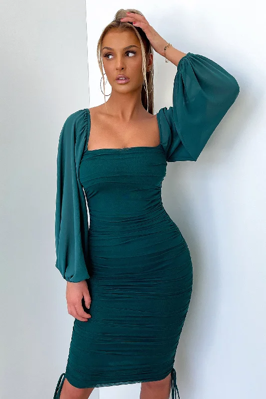 Lorde Midi Dress - Emerald