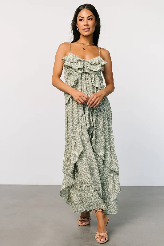 Nara Maxi Dress | Green Print