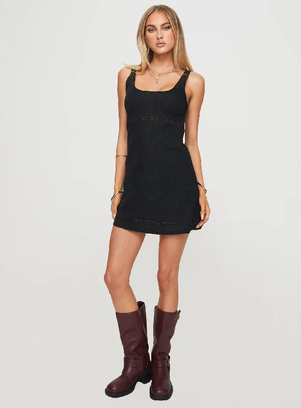 Rautha Denim Mini Dress Black