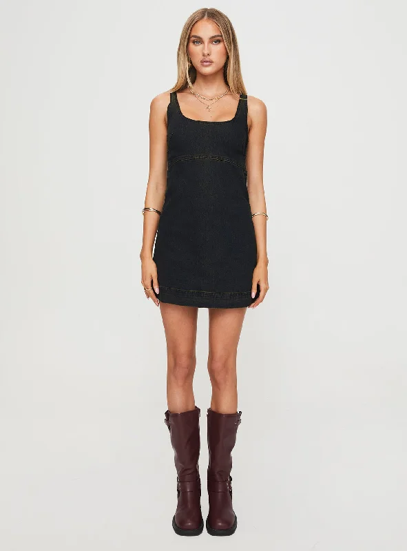 Rautha Denim Mini Dress Black