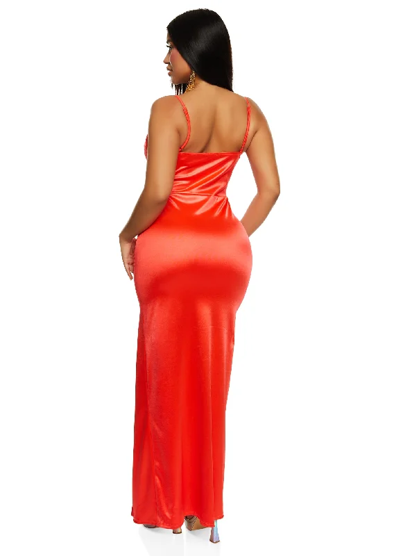 Side Slit Bustier Maxi Dress