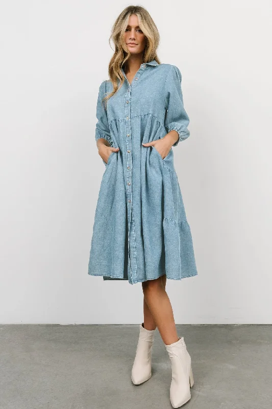 Sari Babydoll Dress | Chambray