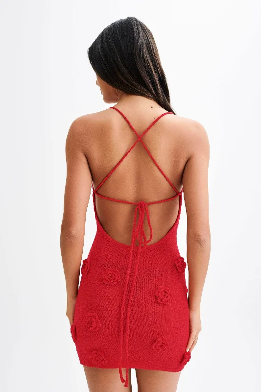 Suki Knit Mini Dress - Red