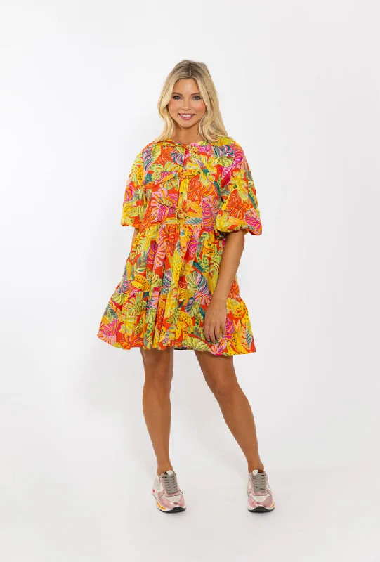 Tropical Palm Banana Dress