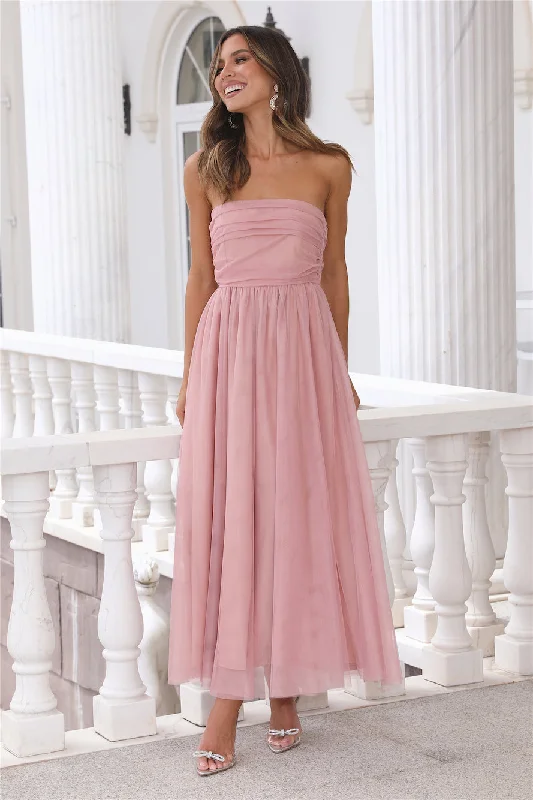 Walk In Tulle Maxi Dress Pink