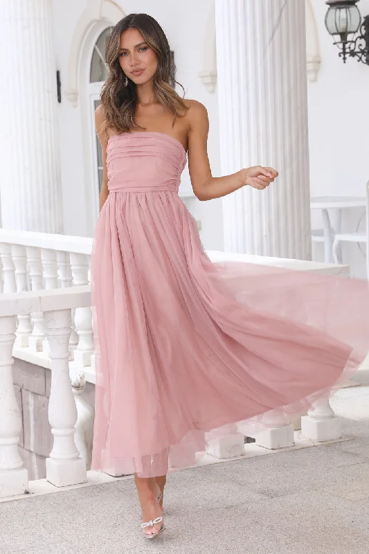 Walk In Tulle Maxi Dress Pink