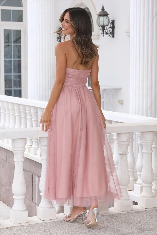 Walk In Tulle Maxi Dress Pink