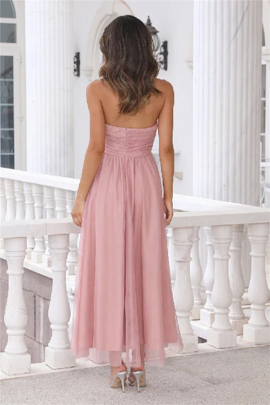 Walk In Tulle Maxi Dress Pink