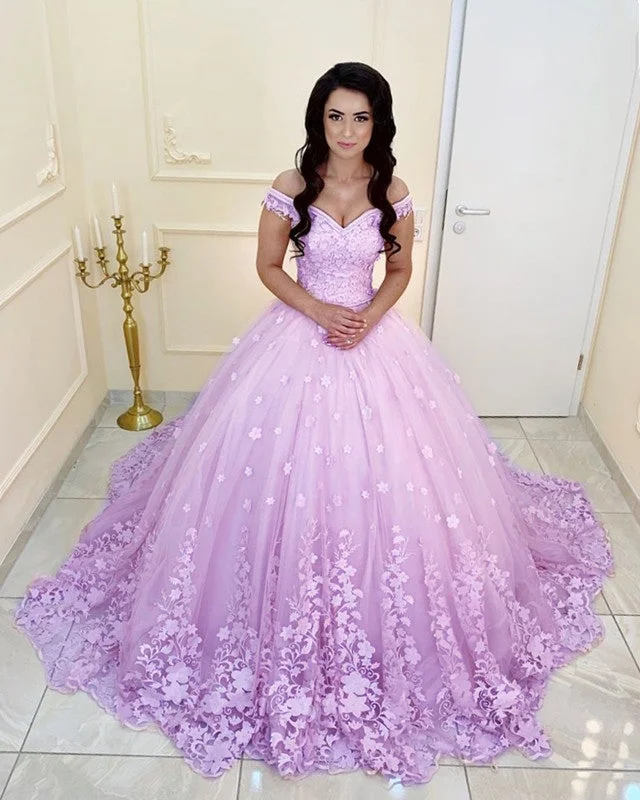 Lace Embroidery Quinceanera Dresses Ball Gown Off The Shoulder