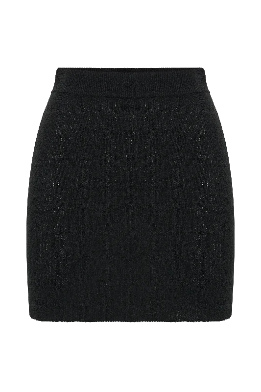 Esme Knit Mini Skirt - Black