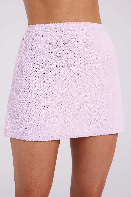 Kyra Waffle Mini Skirt - Rosewater