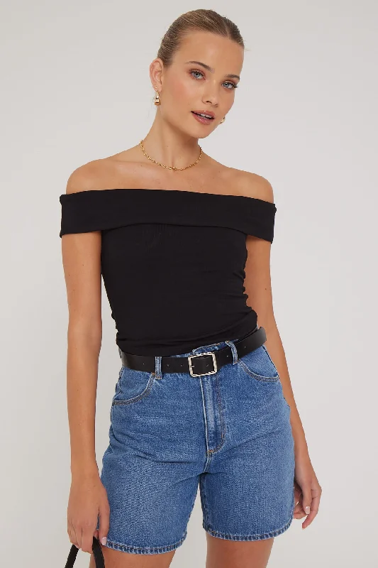 L&t Off Shoulder Top Black