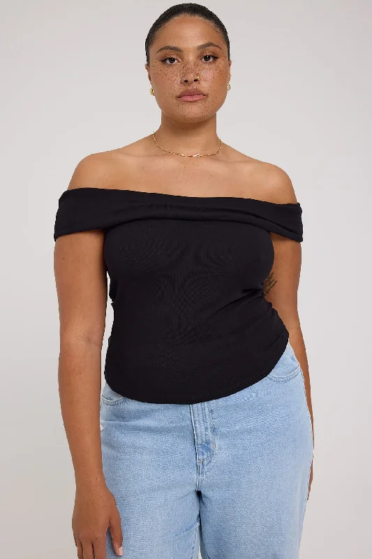 L&t Off Shoulder Top Black