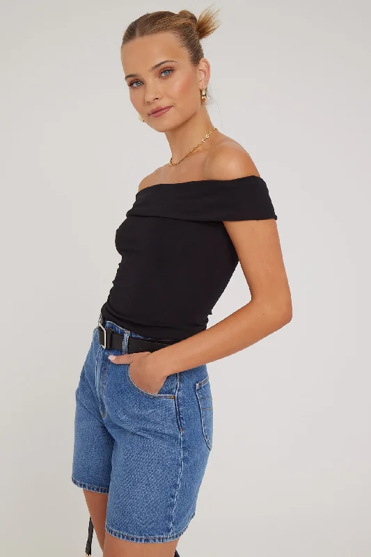 L&t Off Shoulder Top Black