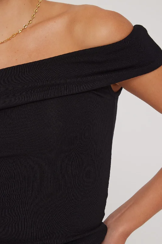 L&t Off Shoulder Top Black