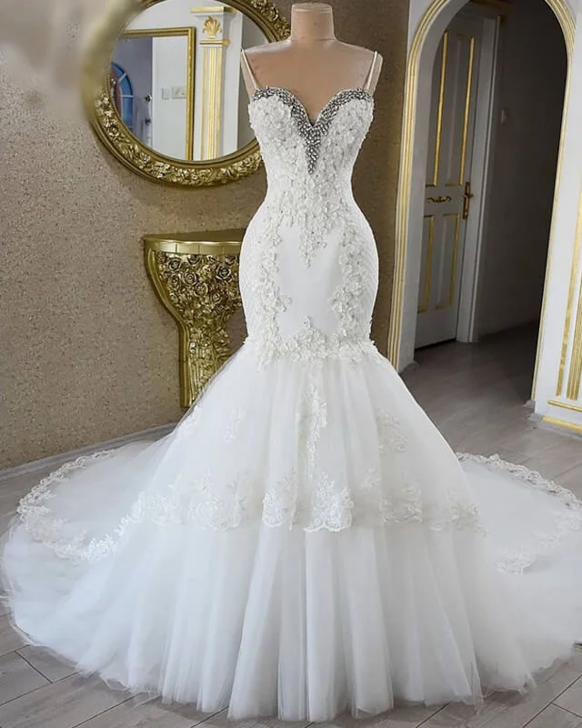 Lace Mermaid Wedding Gown Sweetheart