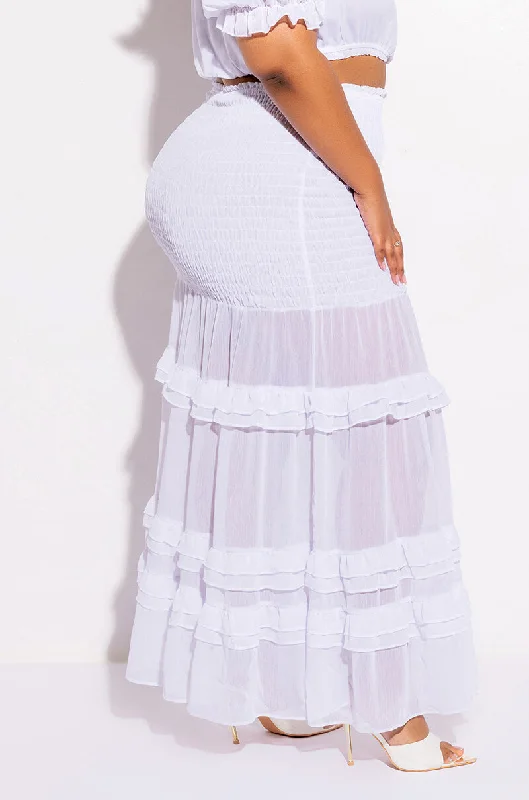 PLUS DELILAH SMOCKED MAXI SKIRT