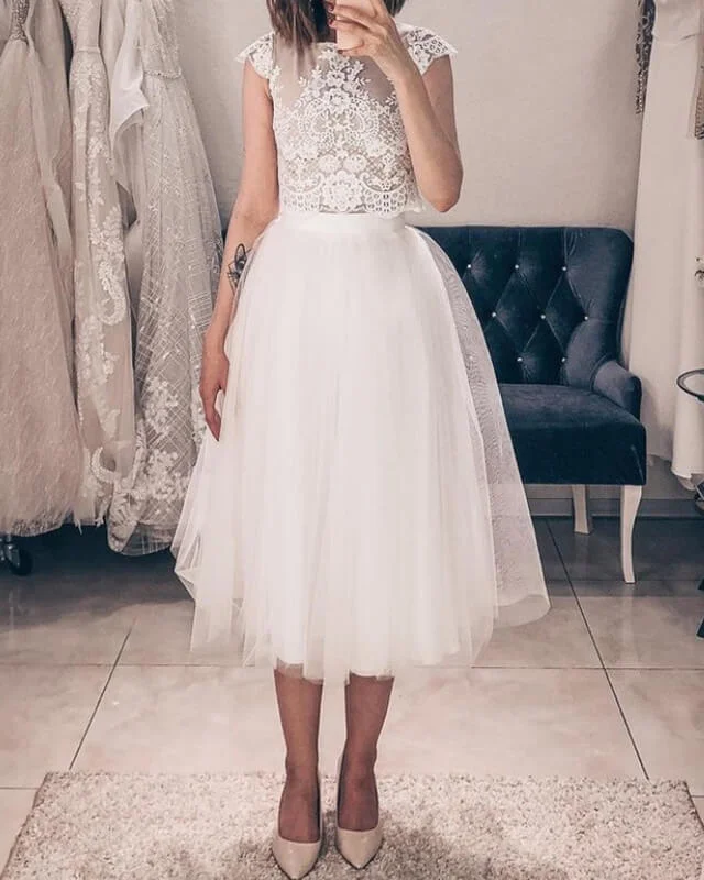 Short Boho Wedding Dresses Two Piece