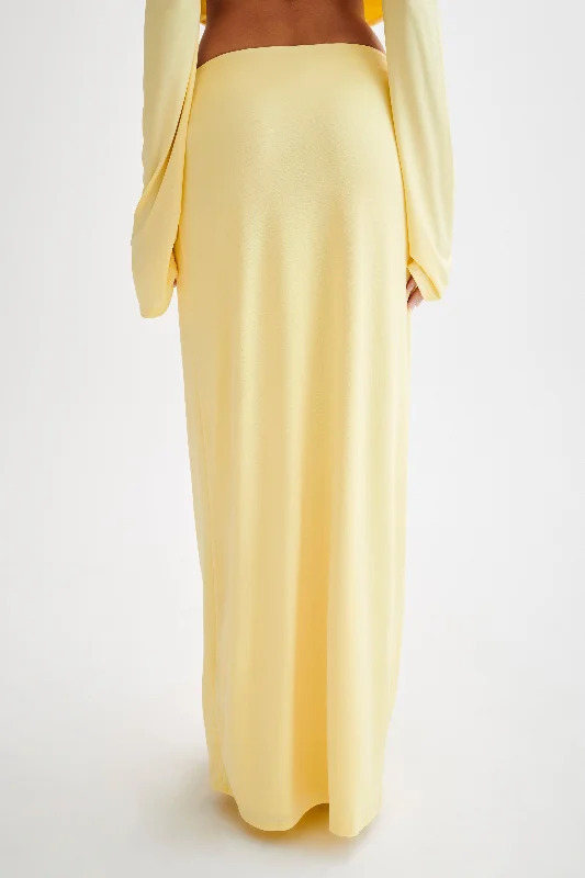 Suri Slinky Maxi Skirt With Silver Hardware - Yellow