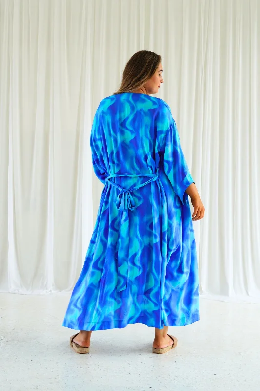 Jennifer Maxi Duster in Sea Wave