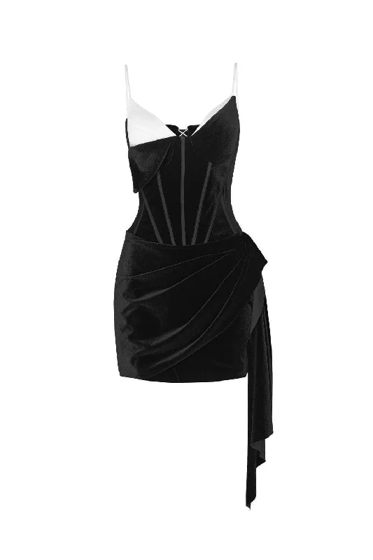 Every Deal is a Steal!Armani Hourglass V-Neck Velvet Mini Dress