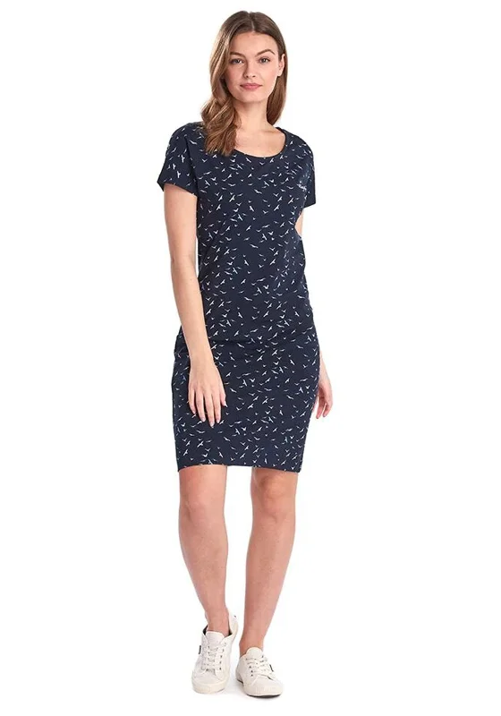 Save More Than Ever!Barbour Womens Harewood Bird Print Dress, Navy
