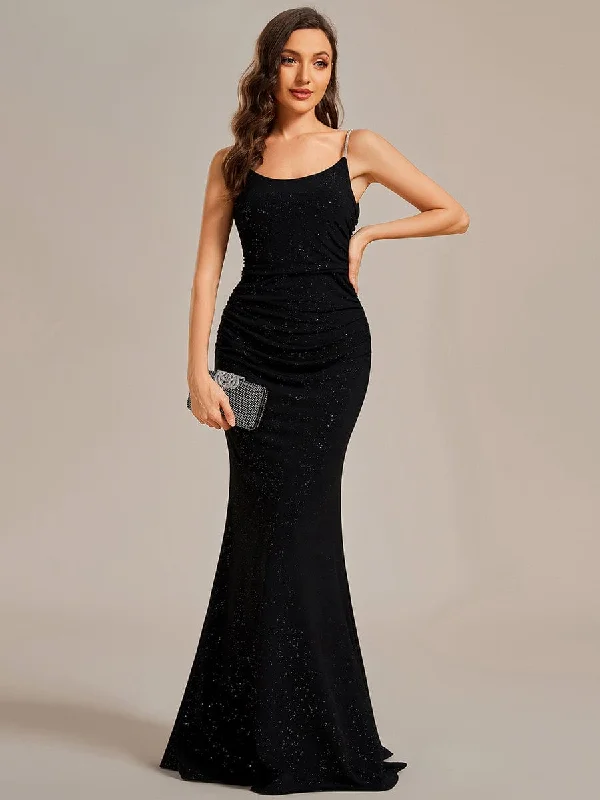 Best Offers of the Month!Glitter Spaghetti Strap U-Veck Open Back Bodycon Stretchy Evening Dress Best Offers of the Month!Glitter Spaghetti Strap U-Veck Open Back Bodycon Stretchy Evening Dress