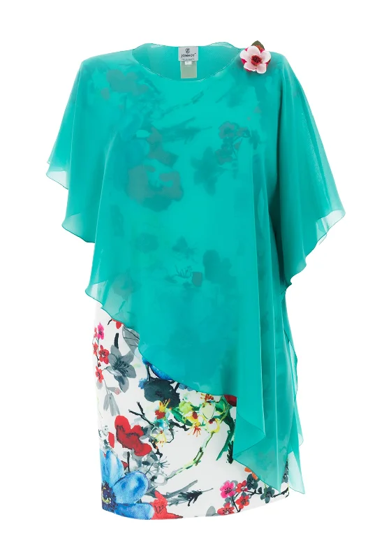 Instant Savings Await!Jomhoy Fatima Chiffon Overlay Floral Dress, Green Multi