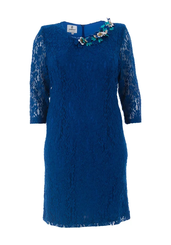 Price Drop Alert!Jomhoy Guadalupe Floral Trim Lace Dress, Blue