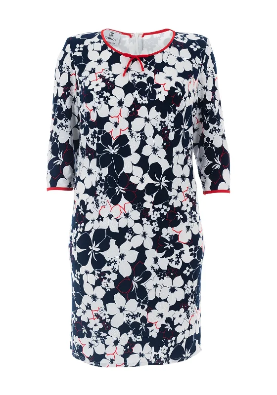 The Best Sale of the Year!Jomhoy Marcela Floral Jersey Dress, Navy & White