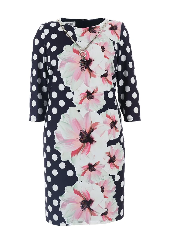 Limited-Time Price Drop!Jomhoy Megan Floral & Polka Dot Dress, Navy Multi