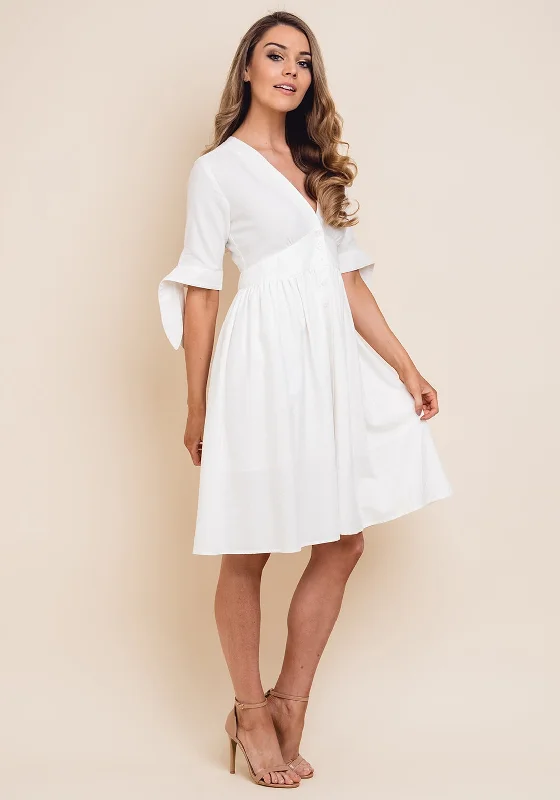 Get the Best for Less!Jovonna Cotton Blend A-Line Dress, White