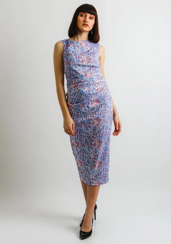 Score Huge Discounts Today!Kevan Jon Alice Animal Print Dress & Cape, Blue