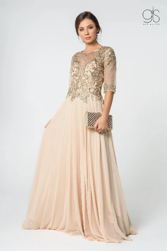 Grab Yours Before It’s Too Late!Long Formal Embroidered Mother of the Bride Chiffon Gown