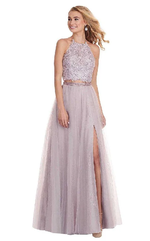 New Discounts Just Dropped!Rachel Allan Prom Long Halter Two Piece Dress 6437