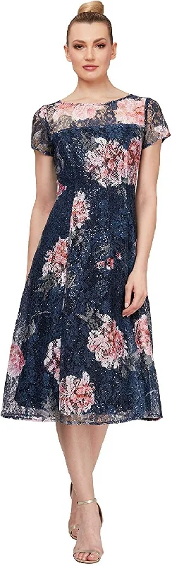 Instant Savings Await!SL Fashions 9119375 Floral Midi Formal Dress Sale