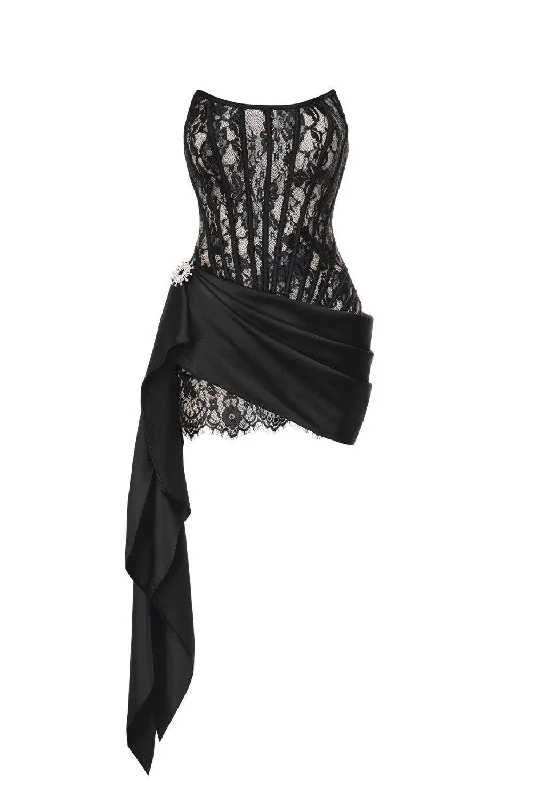 Save More with Every Purchase!Tessa Strapless Scoop Neck Mesh Sequin Mini Dress