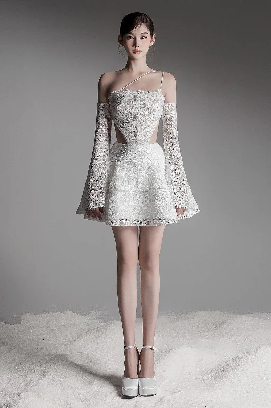 One Day Only – Huge Savings!Verni Fit and Flare Cut-Out Lace Mini Dress