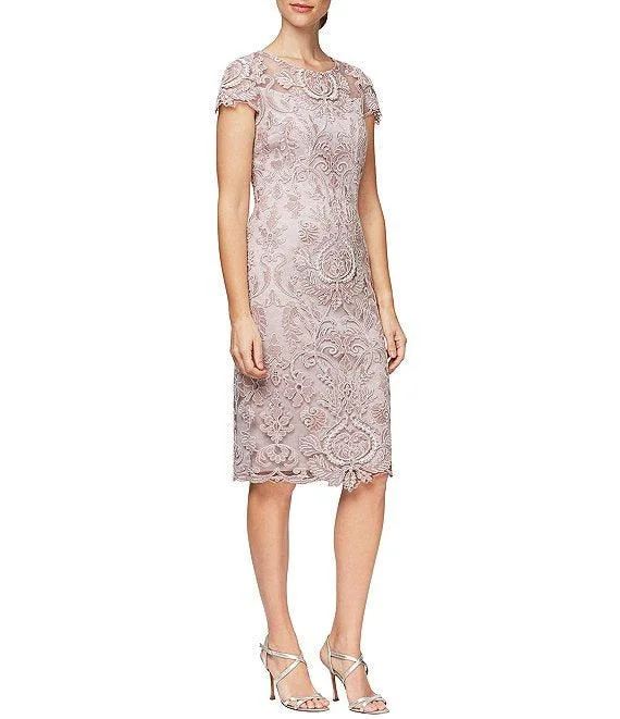 Your Favorite Items on Sale Now!Alex Evenings AE82171036 Cap Sleeve Cocktail Dress