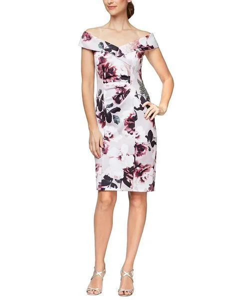 Save More When You Shop More!Alex Evenings 8160259 Off Shoulder Short Dress