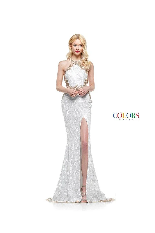 Save More with Every Purchase!Colors 2225 Colors Long Formal with Slit Lace Dress